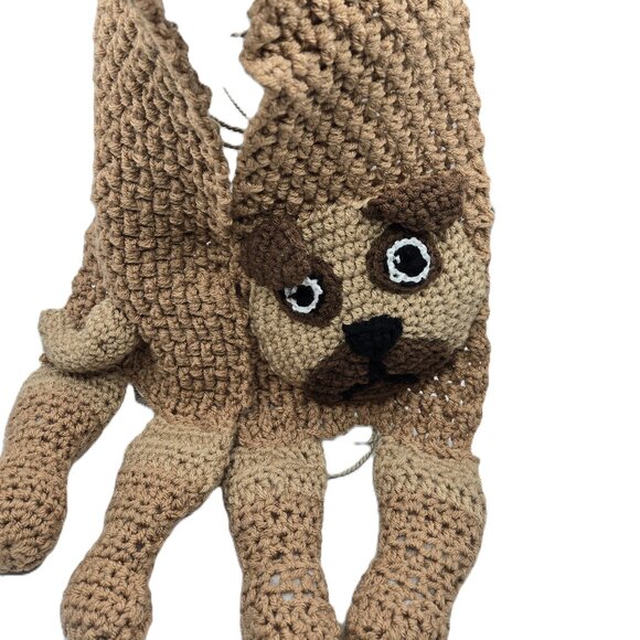 Pug Breed Puppy Dog Shades of Brown Scarf Crochet Handmade byBren - Picture 1 of 6